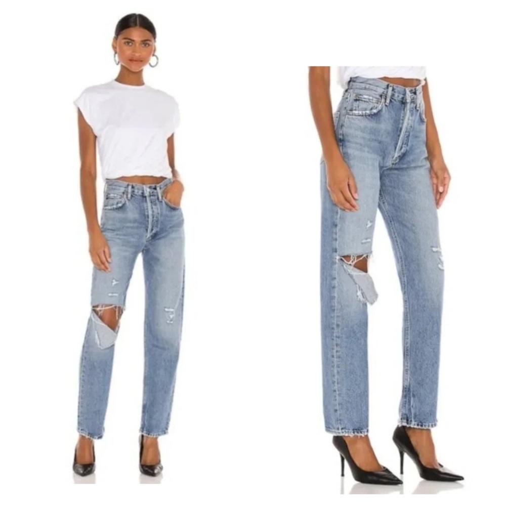 Agolde 90s Pinch Waist Destroyed Jeans sz 25